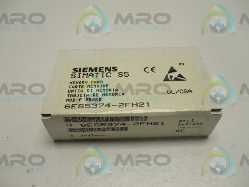 SIEMENS SIMATIC S5 6ES5374-2FH21 MEMORY CARD 256KB  NSFS