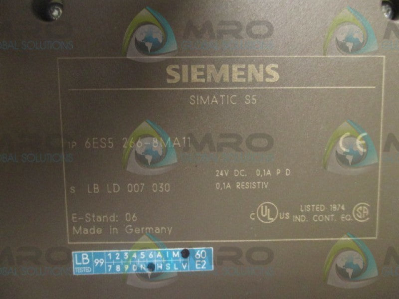 SIEMENS SIMATIC S5 6ES5266-8MA11 POSTIONING SERVO MODULE  UNMP