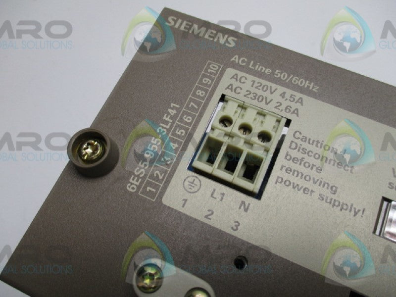 SIEMENS 6ES5955-3LF41 POWER SUPPLY MODULE 40A 120/230VAC  NSMP