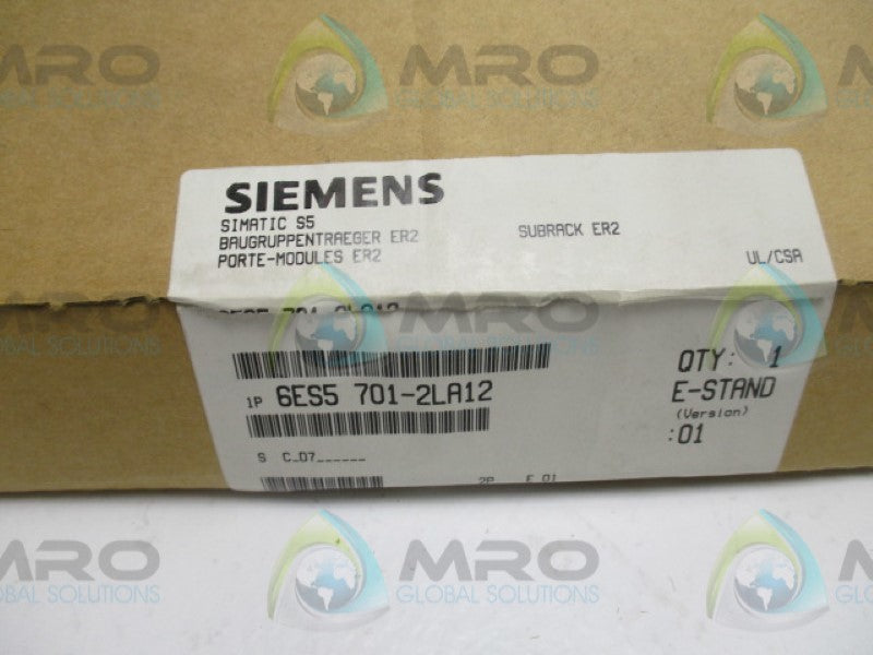SIEMENS SIMATIC S5 6ES5701-2LA12 SUBRACK ER2  NSMP