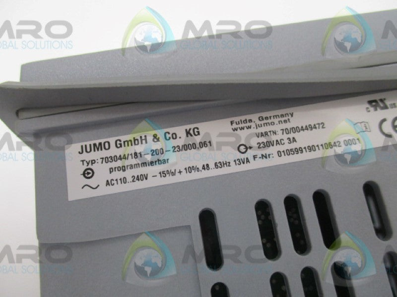 JUMO 703044/181-200-23/000,061 TEMPERATURE CONTROLLER 0/12V 110-240VAC  UNMP