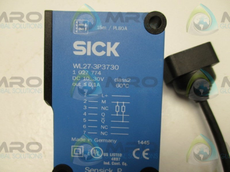 SICK WL27-3P3730 RETRO-REFLECTIVE SENSOR 10-30VDC  NSNP