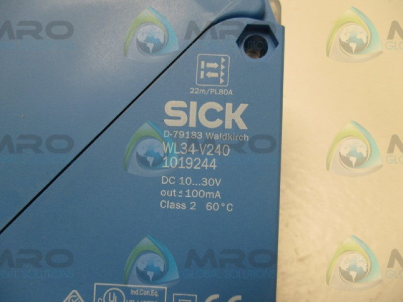 SICK WL34-V240 RETRO-REFLECTIVE SENSOR 10-30VDC  NSNP