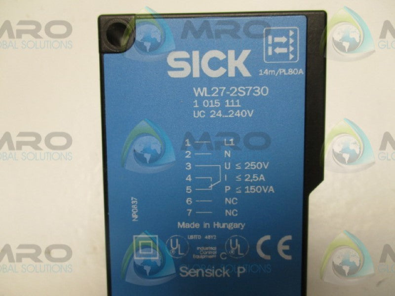SICK WL27-2S730 REFLEX PHOTOELECTRIC SENSOR 10-30VDC   UNMP