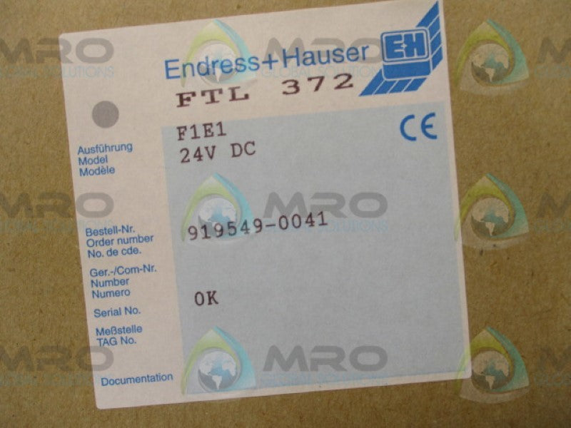 ENDRESS+HAUSER FTL372 F1E1  LEVEL TRANSMITTER 24VDC  NSMP