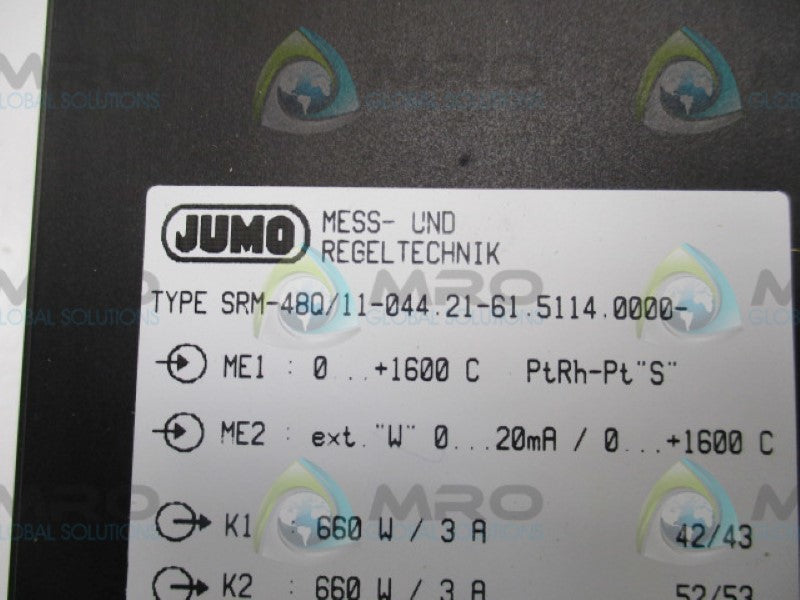 JUMO SRM-48Q/11-044.21-61.5114.0000 TEMPERATURE CONTROLLER  NSNP