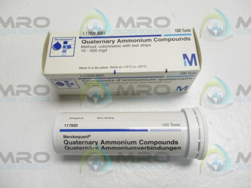 MERCKOQUANT 1.17920.0001 QUARTERNARY AMMONIUM COMPOUNDS 100TESTS  NSMP