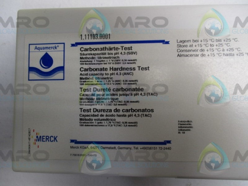AQUAMERCK 1.11103.0001 CARBONATE HARDNESS TEST   NSMP