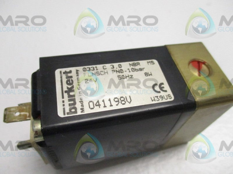 BURKET 0331-C-3.0-NBR-MS SOLENOID VALVE 24V UNMP