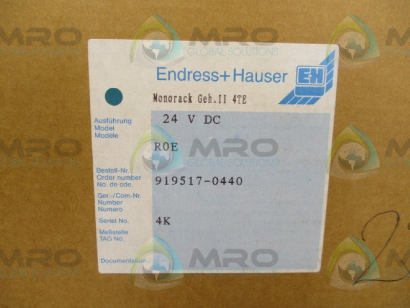 ENDRESS+HAUSER 919517-0440 MONORACK II SYSTEM HOUSING 24VDC  NSMP