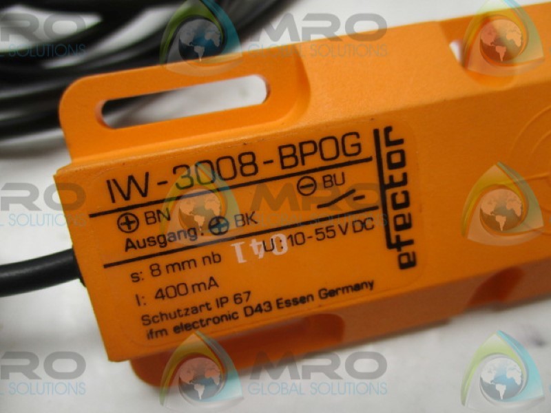 IFM EFECTOR IW-3008-BP0G INDUCTIVE PROXIMITY SENSOR 10-55VDC  NSNP