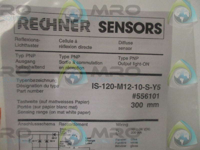 RECHNER SENSORS IS-120-M12-10-S-Y5  SENSOR 10-36VDC  NSMP