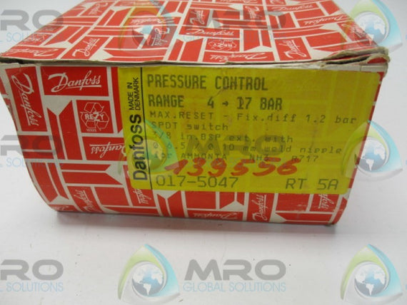 DANFOSS RT5A 017-5047 PRESSURE CONTROL 4-17BAR (AS PICTURED)  NSMP