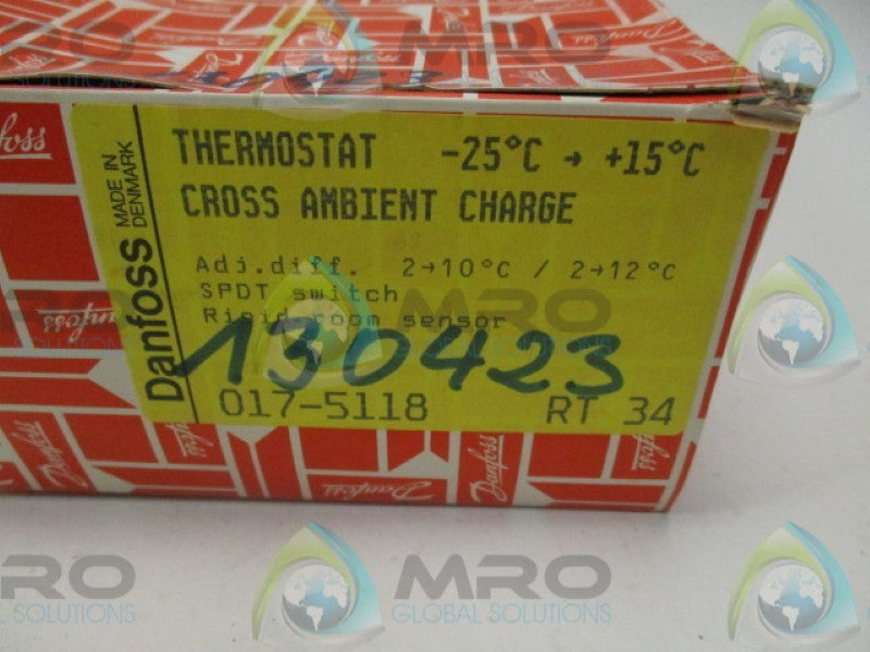 DANFOSS RT34 017-5118 THERMOSTAT -25C TO +15C  NSMP