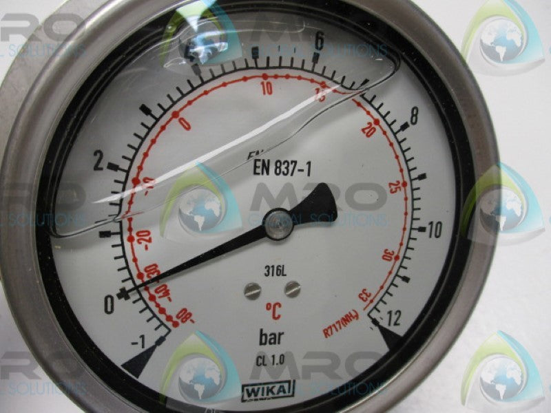 WIKA 233.50.100 PRESSURE GAUGE -1 TO +12BAR  NSMP