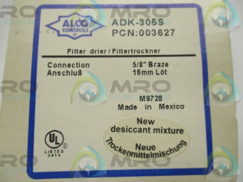 ALCO CONTROLS ADK-305S FILTER DRIER 5/8"  NSMP