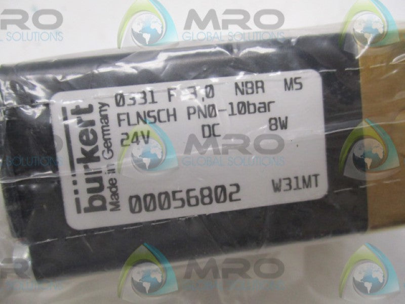 BURKERT 0331F3,0NBRMS 00056802 SOLENOID VALVE 24VDC  NSMP