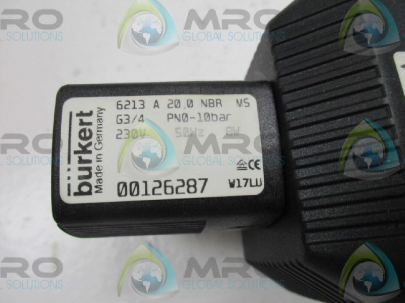 BURKERT 6213A20,0NBRMS 00126287 SOLENOID VALVE 230V  NSNP