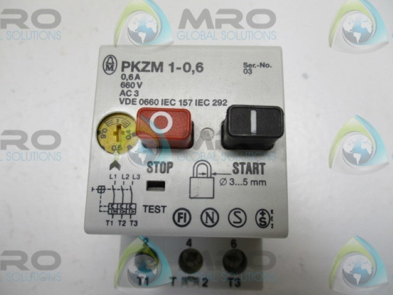 KLOCKNER MOELLER PKZM1-0,6 MOTOR STARTER 0,4-0,6A  NSNP