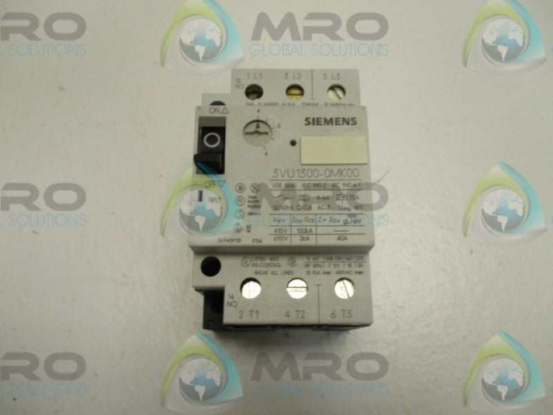 SIEMENS 3VU1300-0MK00 MOTOR STARTER 4-6A   UNMP