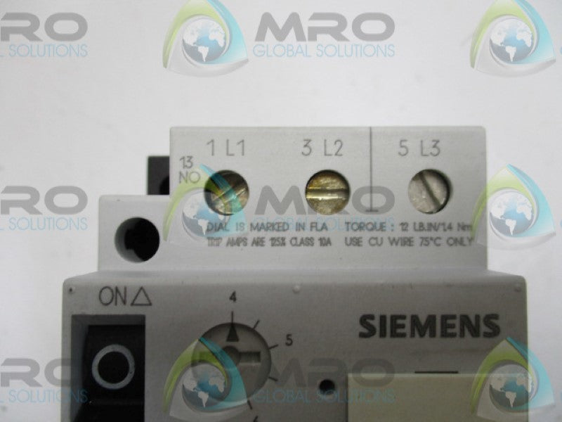 SIEMENS 3VU1300-0MK00 MOTOR STARTER 4-6A   UNMP