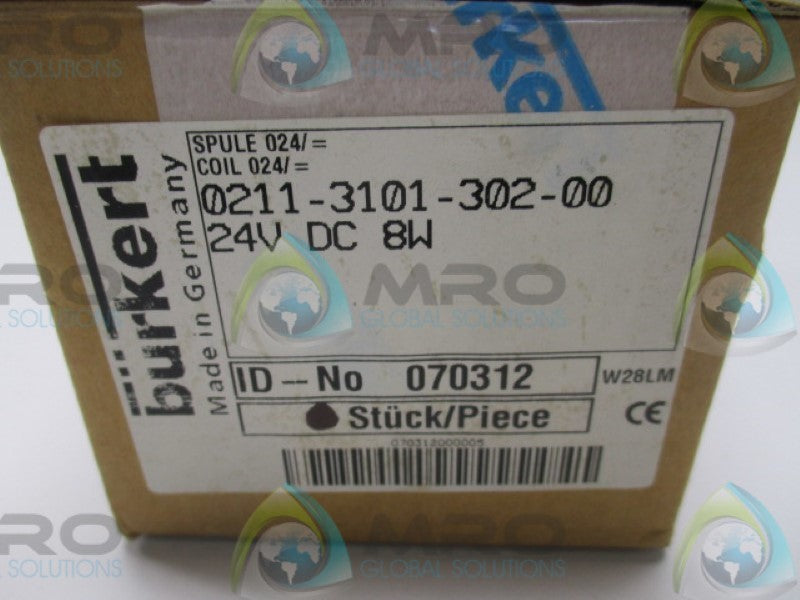 BURKERT 0211-3101-302-00 070312 COIL 24VDC  NSMP
