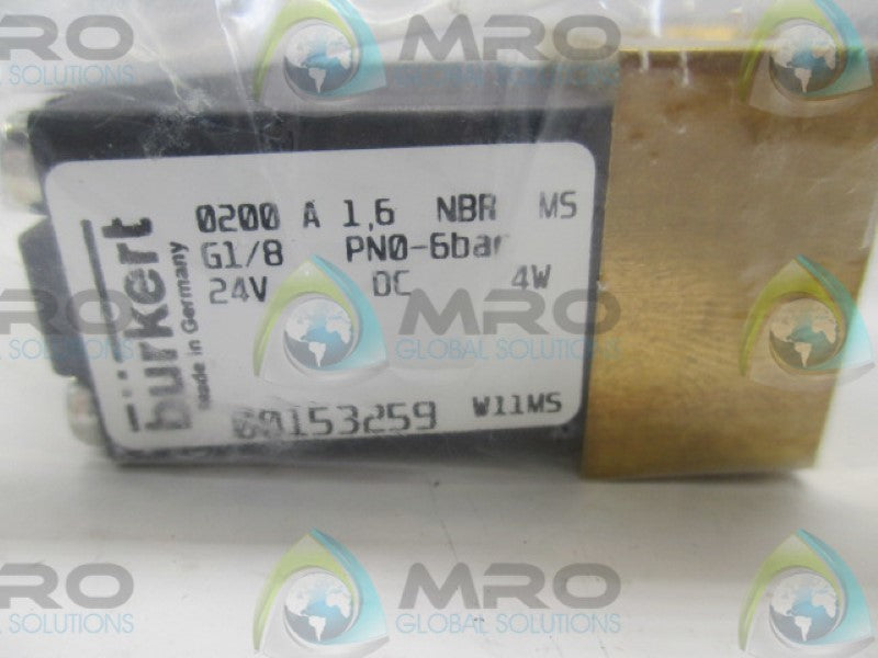 BURKERT 0200A1,6NBRMS 00153259 SOLENOID VALVE 24VDC  NSNP