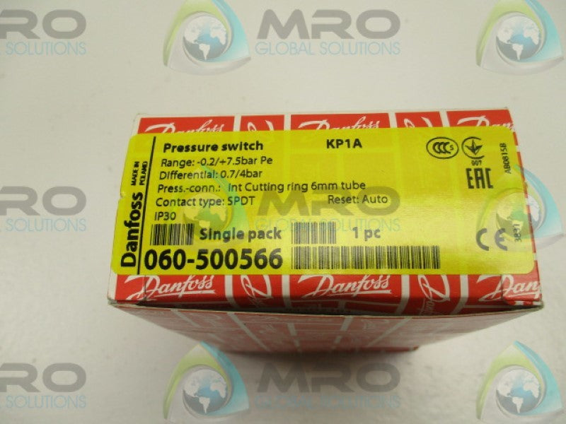 DANFOSS KP1A 060-500566 PRESSURE SWITCH -0.2/+7.5BAR  NSMP