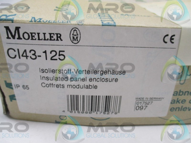KLOCKNER MOELLER CI43-125 INSULATING PANEL ENCLOSURE  NSNP