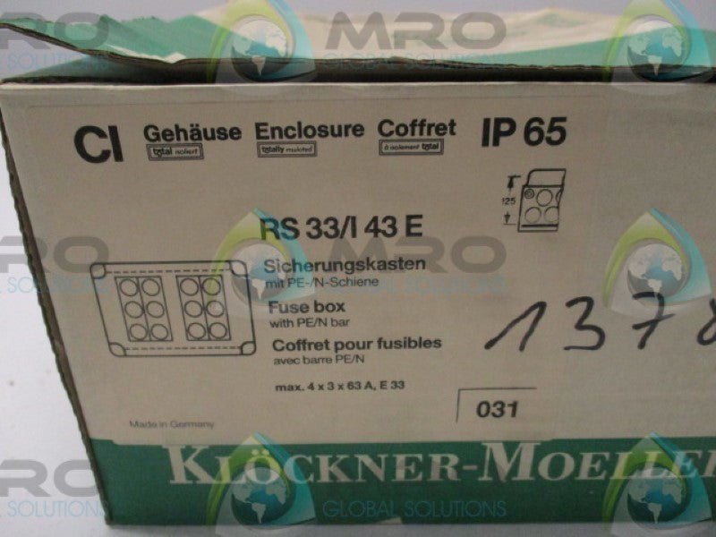KLOCKNER MOELLER RS33/I43E FUSE BOX  NSMP
