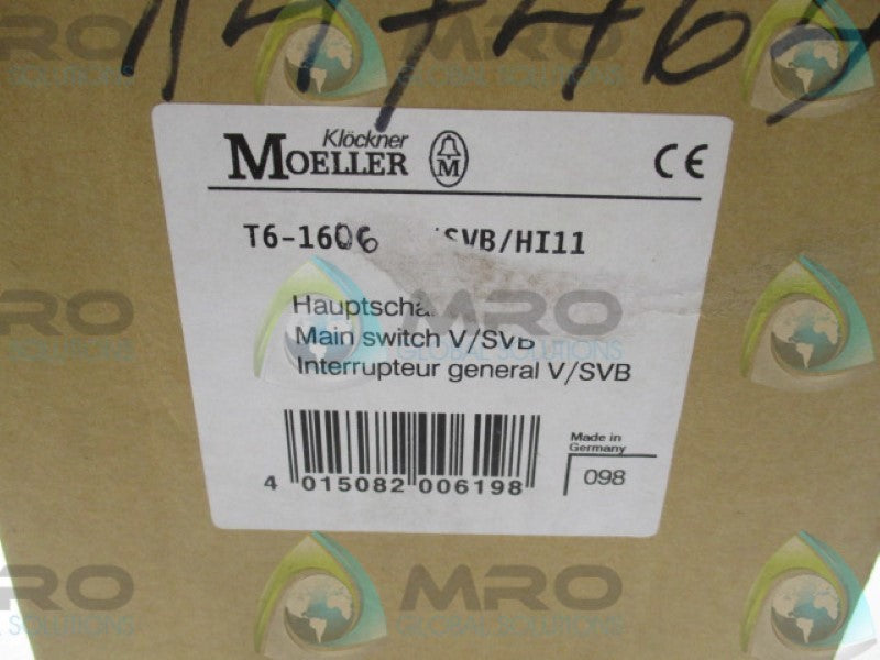 KLOCKNER MOELLER T6-160-6/V/SVB-SW/HI11 (AS PICTURED) * NEW IN BOX *