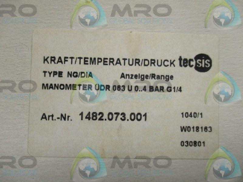 TECSIS NG/DIA 1482.073.001 MANOMETER 4BAR  NSMP