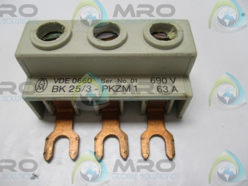 KLOCKNER MOELLER BK25/3-PKZM1 CONNECTOR FEEDER TERMINAL 63A 690V  UNMP