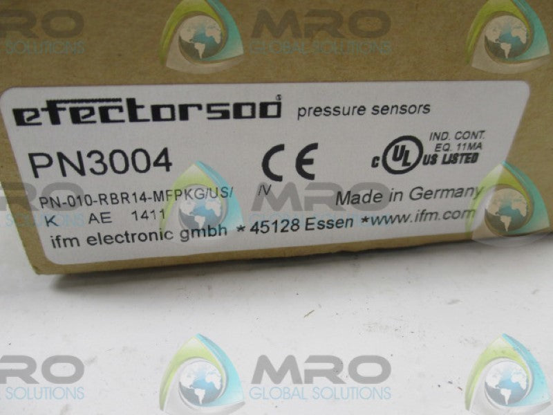 IFM EFECTOR PN3004 PRESSURE SENSOR 18-36VDC 250MA 10BAR  NSMP