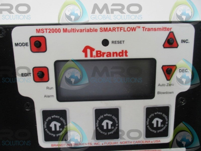 BRANDT MST2000 MULTIVARIABLE SMART FLOW TRANSMITTER  UNMP