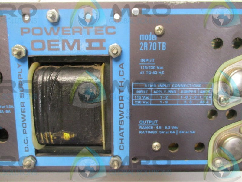 POWER TECH OEMII 2R70TB POWER SUPPLY 115/230VAC  UNMP