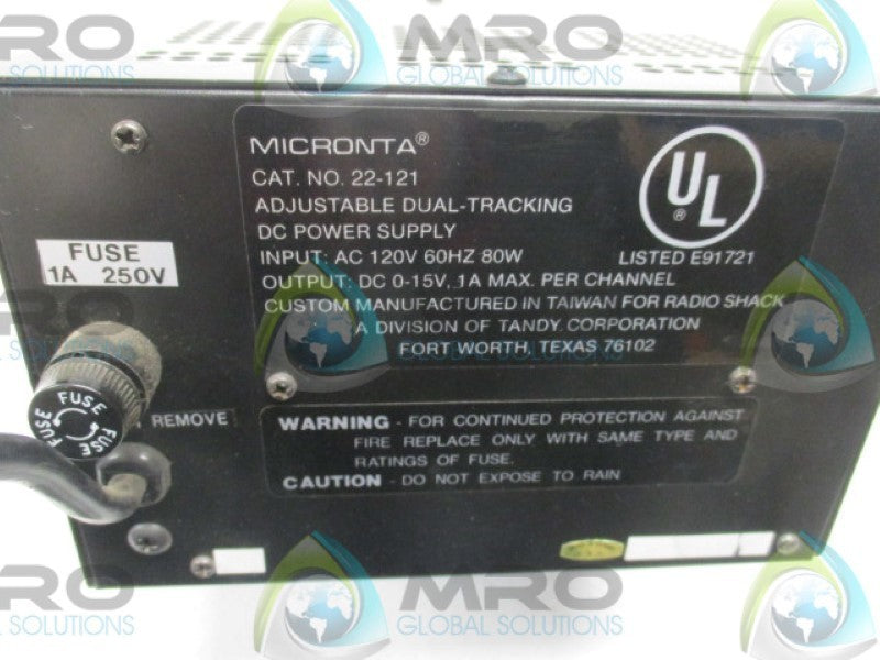 MICRONTA 22-121 DC POWER SUPPLY 120VAC  UNMP
