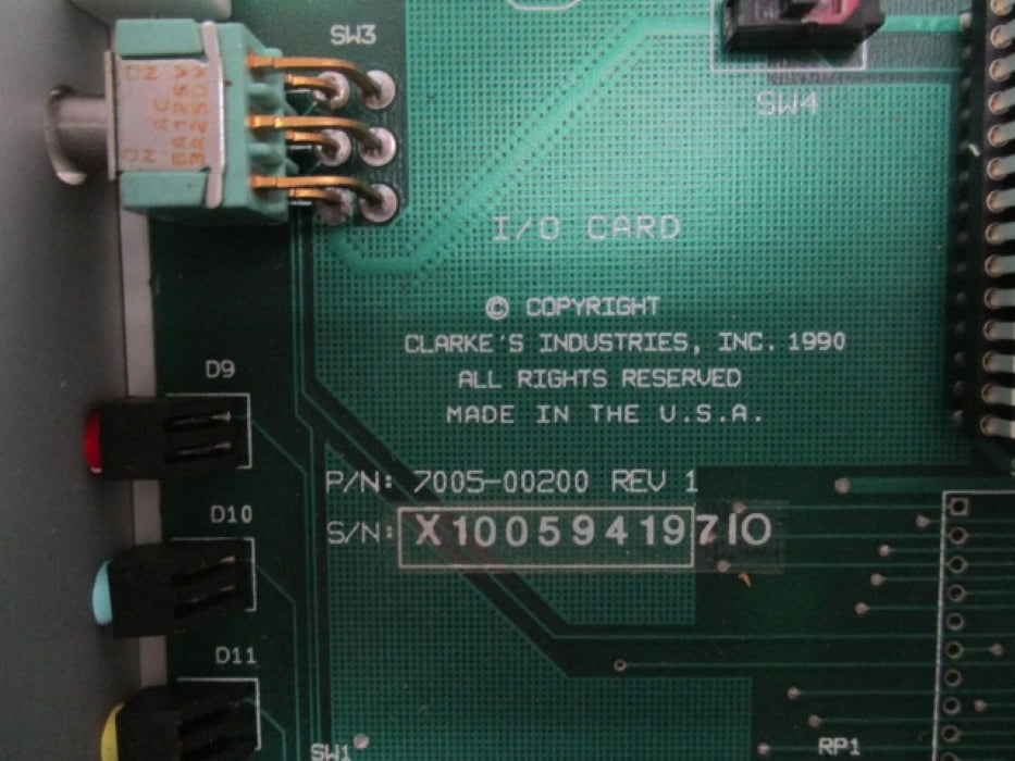 CLARKE 7005-00200 REV.1 I/O CARD  UNMP