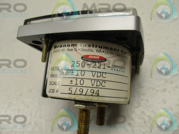 YOKOGAWA 250-221-MTMT ANALOG PANEL METER 10-0-10VDC  NSMP