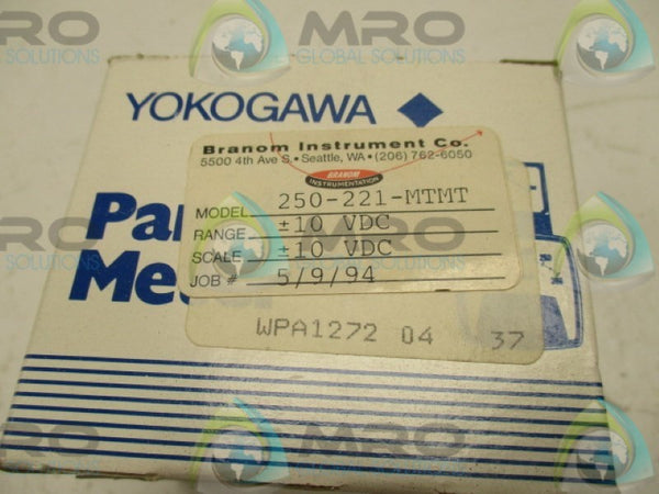 YOKOGAWA 250-221-MTMT ANALOG PANEL METER 10-0-10VDC  NSMP