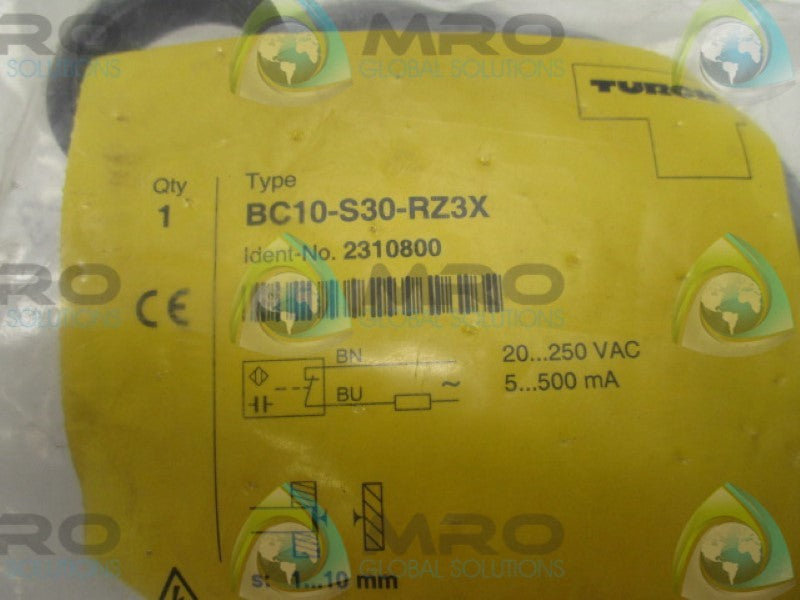 TURCK  BC10-S30-RZ3X CAPACITIVE SENSOR 20-250VAC * NEW IN FACTORY BAG *