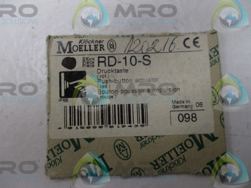 KLOCKNER MOELLER RD-10-S RED PUSH BUTTON ACTUATOR  NSNP