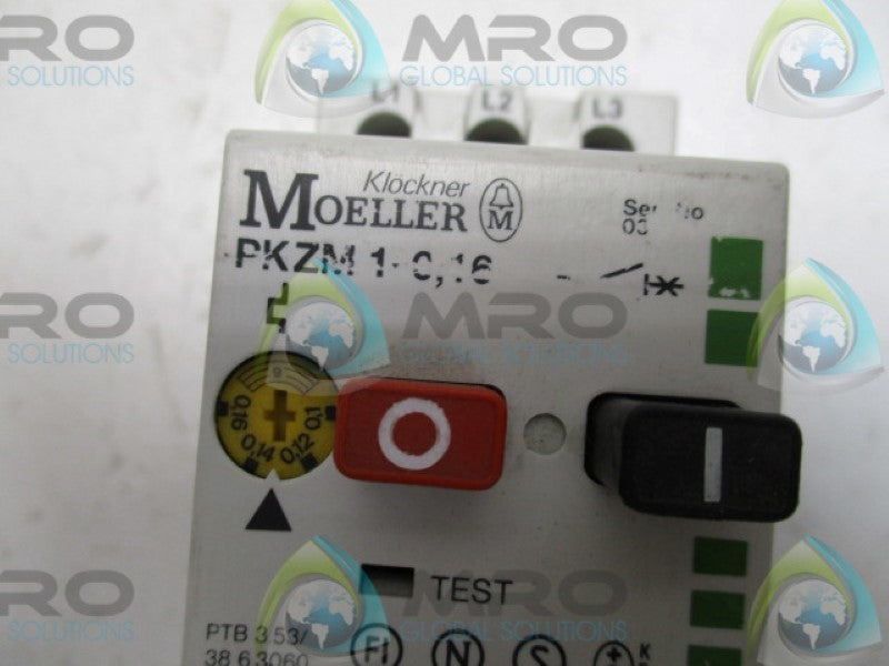 KLOCKNER MOELLER PKZM1-0,16 MOTOR STARTER MANUAL .1-0.16A  UNMP