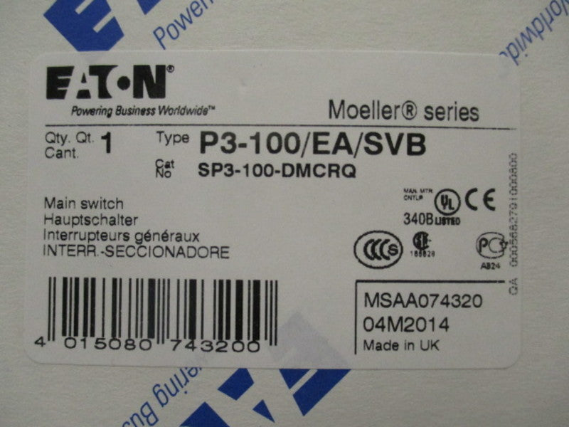 EATON P3-100EA/SVB MAIN SWITCH  NSMP