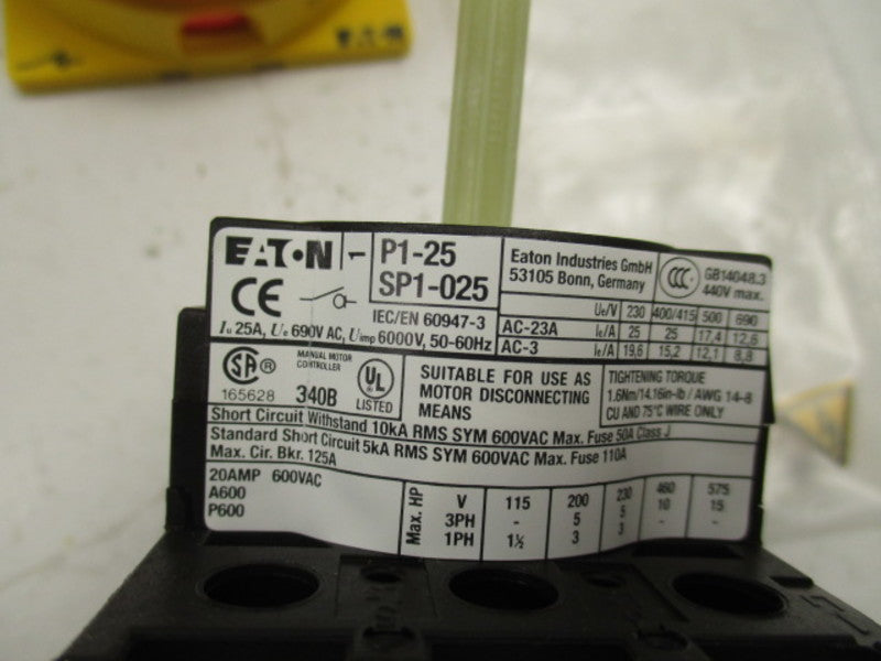 EATON P1-25/EA/SVB MAIN SWITCH  NSMP
