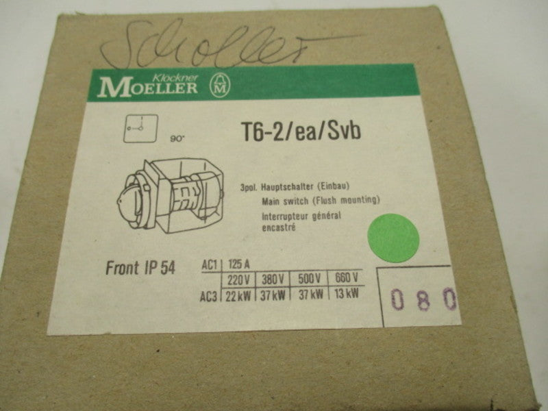 KLOCKNER MOELLER T6-2/EA/SVB MAIN SWITCH 125A * NEW IN BOX *