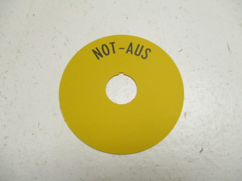 KLOCKNER MOELLER 1AK-199 "NOT-AUS" EMERGENCY STOP PLATE  NSNP