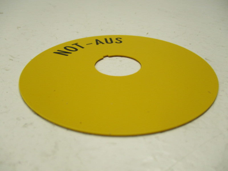 KLOCKNER MOELLER 1AK-199 "NOT-AUS" EMERGENCY STOP PLATE  NSNP
