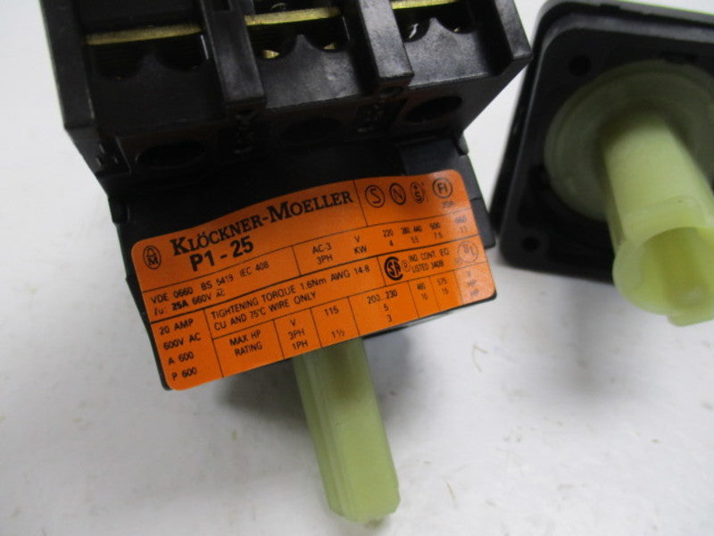 KLOCKNER MOELLER P1-25/Z REAR MOUNTAIN SWITCH  NSMP