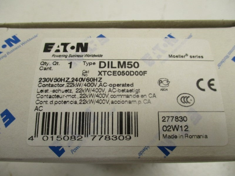EATON DILM-50-230V/50HZ-240V/60HZ CONTACTOR  NSMP